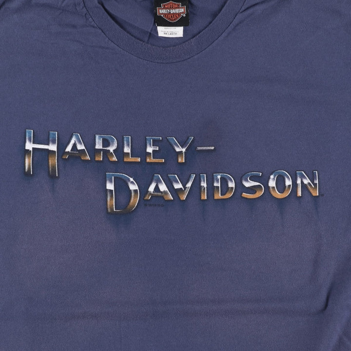 Harley-Davidson Motorcycle Bike T-shirt, Men's XXL cotton Navy blue Vintage Second Hand