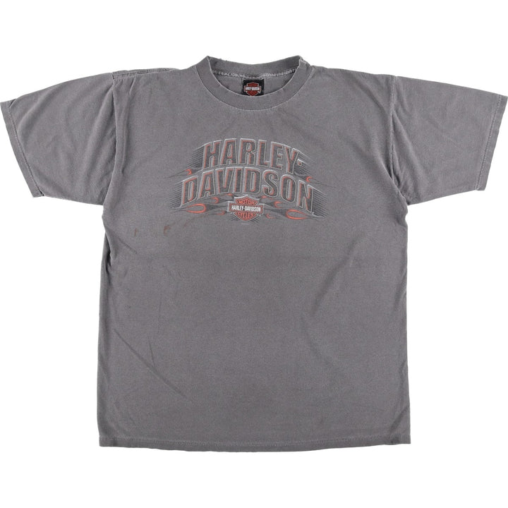 00'S Harley-Davidson Motorcycle Bike T-shirt Men's XL size unclear gray type Vintage Second Hand