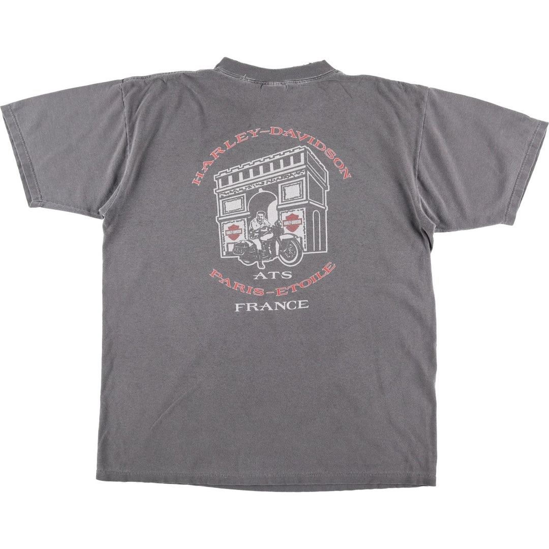 00'S Harley-Davidson Motorcycle Bike T-shirt Men's XL size unclear gray type Vintage Second Hand