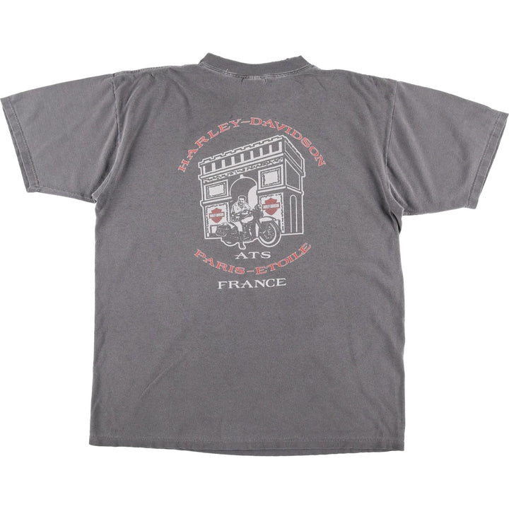 00'S Harley-Davidson Motorcycle Bike T-shirt Men's XL size unclear gray type Vintage Second Hand