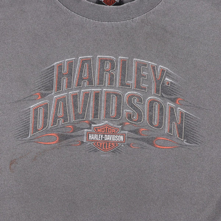 00'S Harley-Davidson Motorcycle Bike T-shirt Men's XL size unclear gray type Vintage Second Hand
