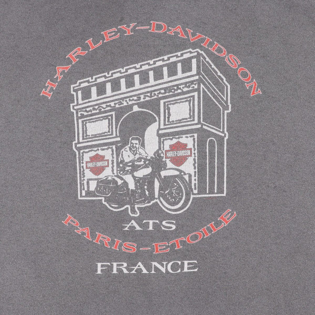 00'S Harley-Davidson Motorcycle Bike T-shirt Men's XL size unclear gray type Vintage Second Hand