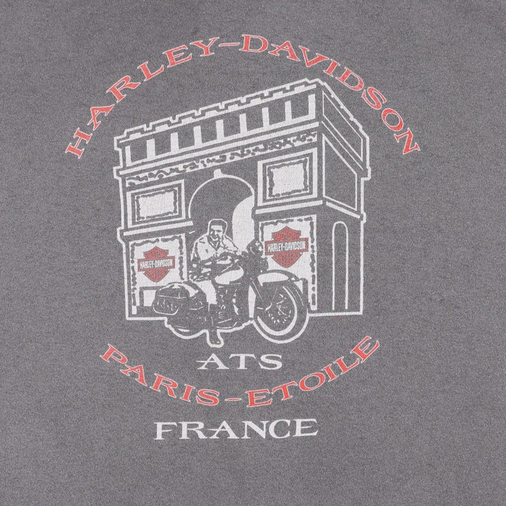 00'S Harley-Davidson Motorcycle Bike T-shirt Men's XL size unclear gray type Vintage Second Hand