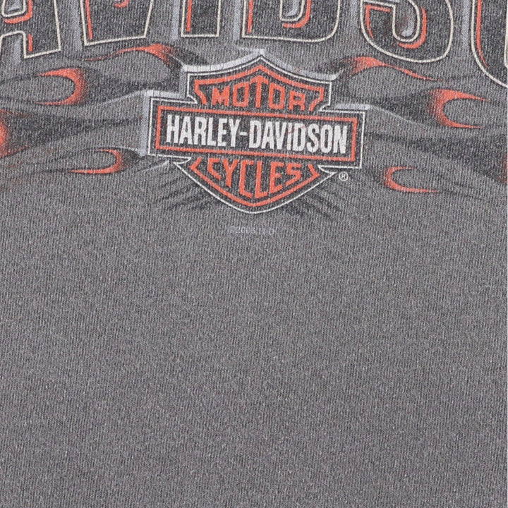 00'S Harley-Davidson Motorcycle Bike T-shirt Men's XL size unclear gray type Vintage Second Hand