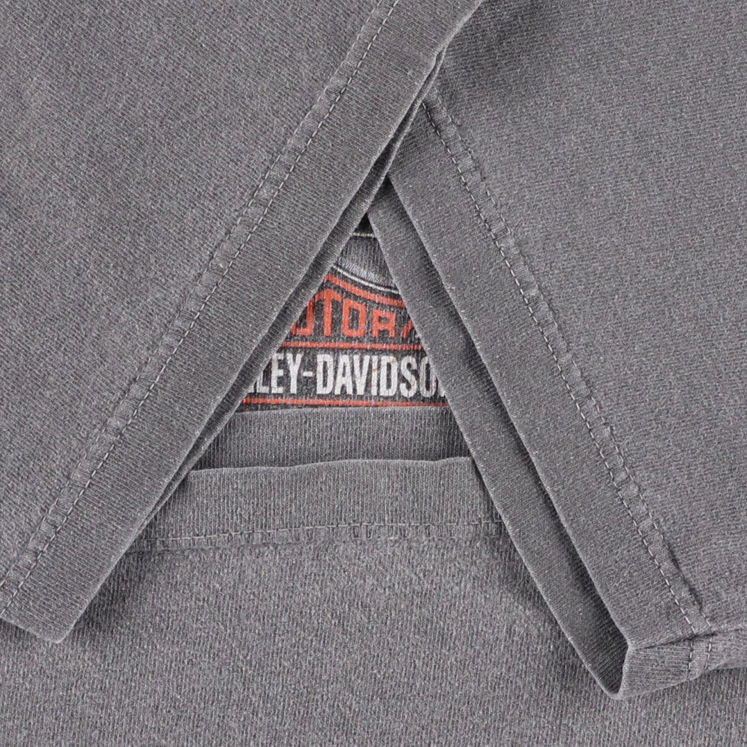 00'S Harley-Davidson Motorcycle Bike T-shirt Men's XL size unclear gray type Vintage Second Hand