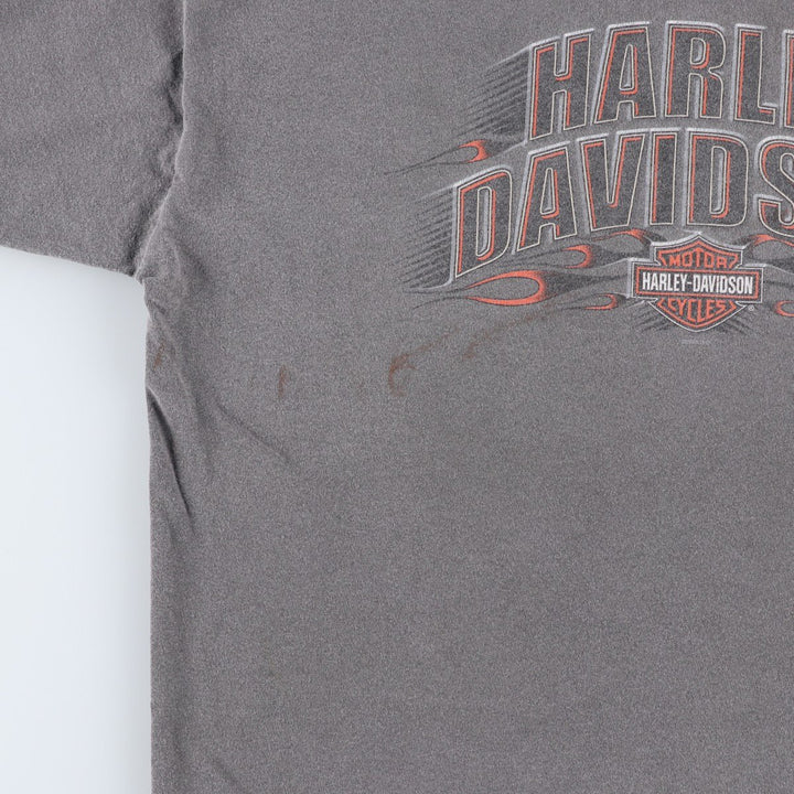 00'S Harley-Davidson Motorcycle Bike T-shirt Men's XL size unclear gray type Vintage Second Hand