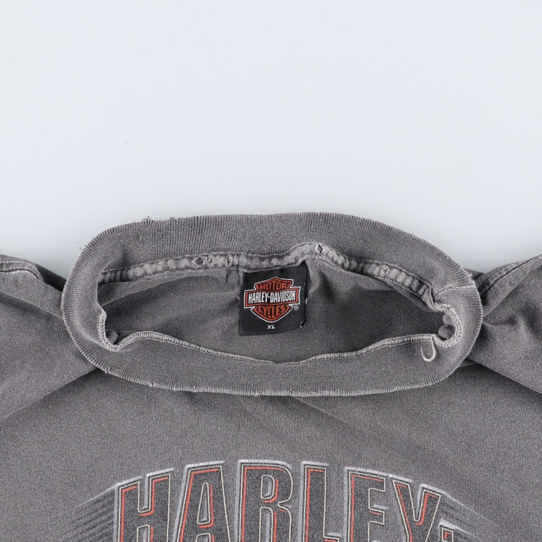00'S Harley-Davidson Motorcycle Bike T-shirt Men's XL size unclear gray type Vintage Second Hand