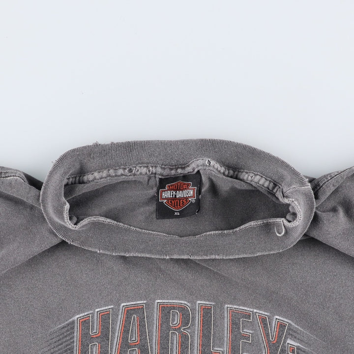 00'S Harley-Davidson Motorcycle Bike T-shirt Men's XL size unclear gray type Vintage Second Hand