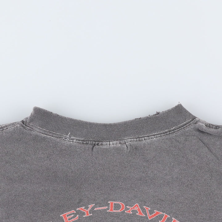 00'S Harley-Davidson Motorcycle Bike T-shirt Men's XL size unclear gray type Vintage Second Hand
