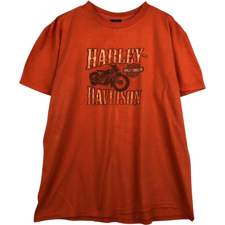 Harley-Davidson Motorcycle Bike T-shirt, Men's XL size cotton orange type Vintage Second Hand