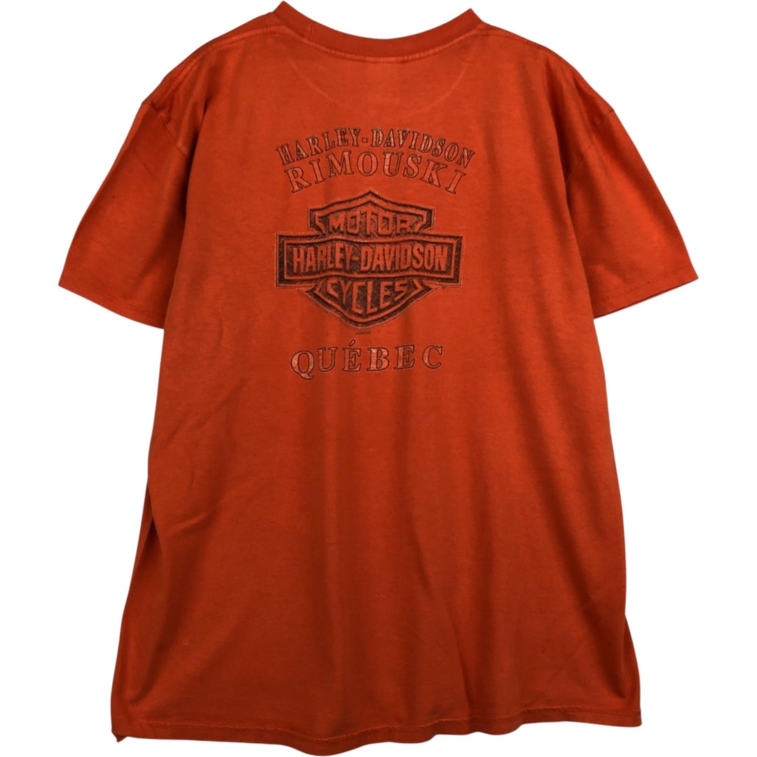 Harley-Davidson Motorcycle Bike T-shirt, Men's XL size cotton orange type Vintage Second Hand
