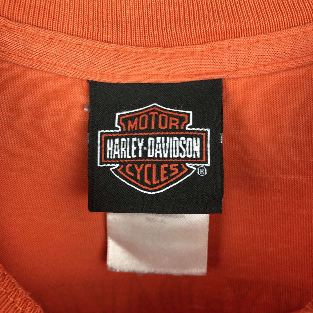 Harley-Davidson Motorcycle Bike T-shirt, Men's XL size cotton orange type Vintage Second Hand
