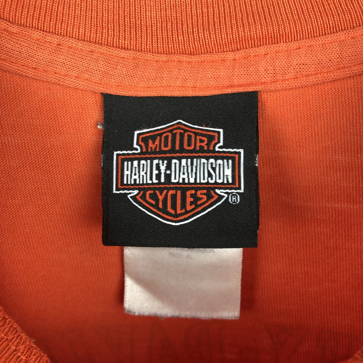 Harley-Davidson Motorcycle Bike T-shirt, Men's XL size cotton orange type Vintage Second Hand