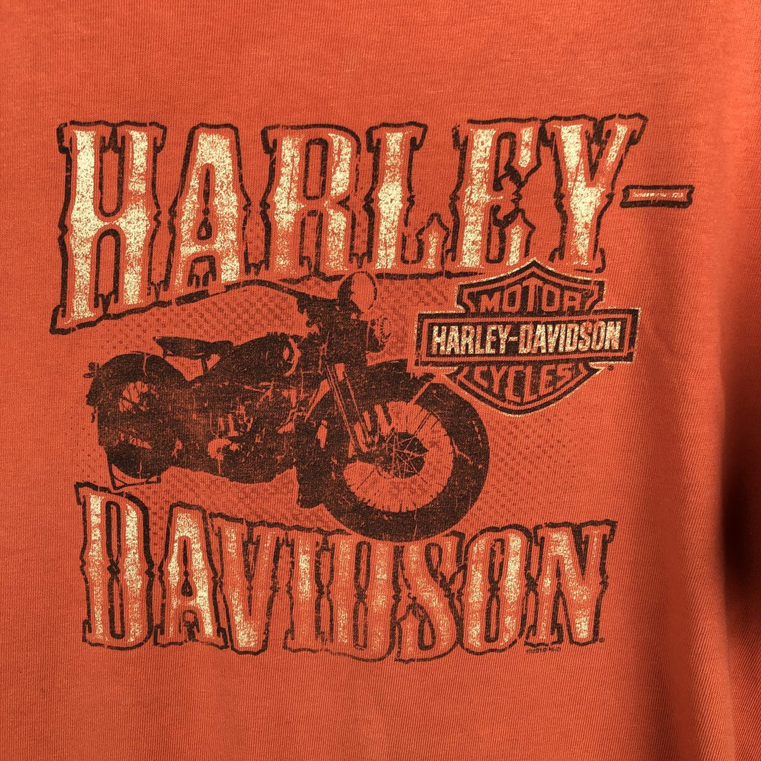 Harley-Davidson Motorcycle Bike T-shirt, Men's XL size cotton orange type Vintage Second Hand