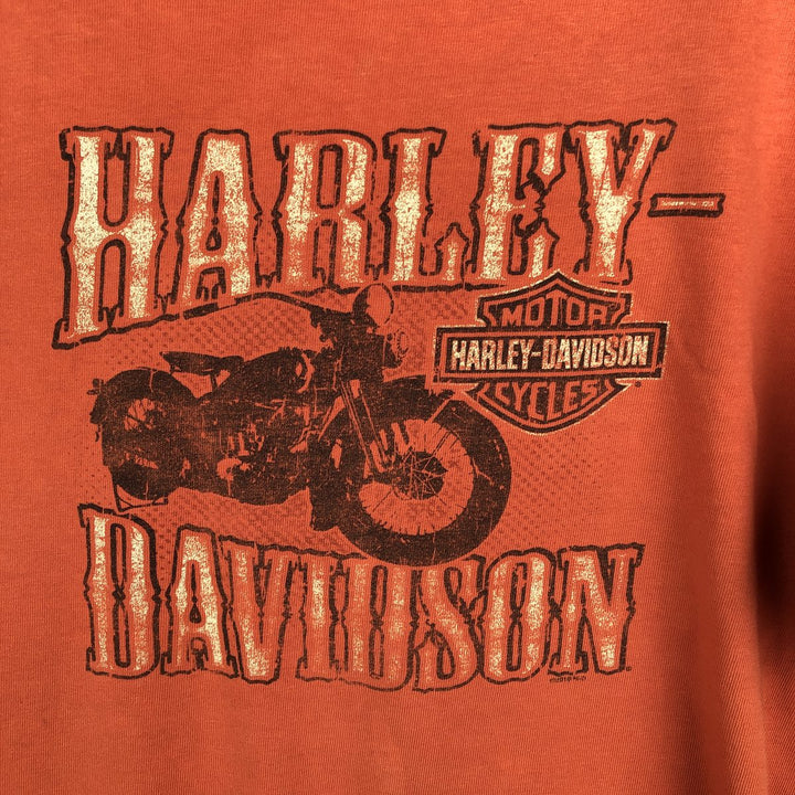 Harley-Davidson Motorcycle Bike T-shirt, Men's XL size cotton orange type Vintage Second Hand