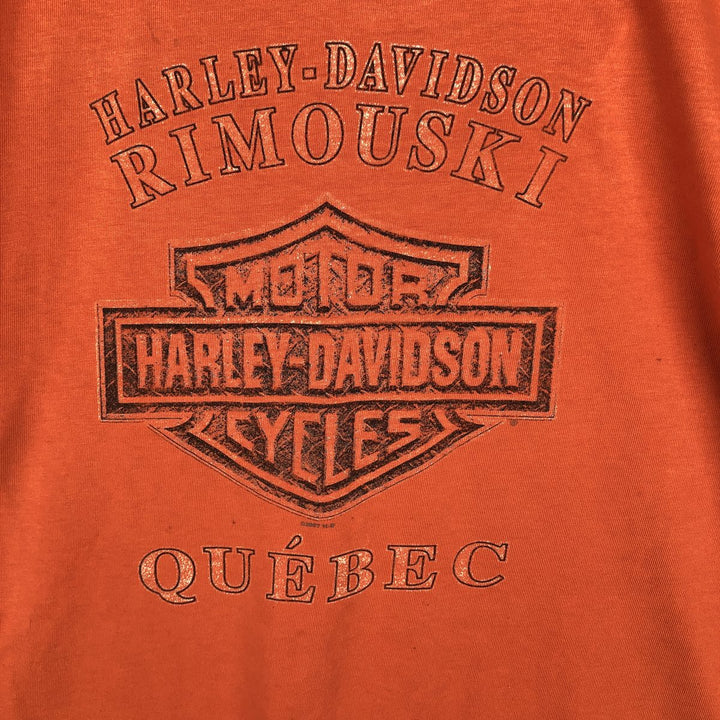 Harley-Davidson Motorcycle Bike T-shirt, Men's XL size cotton orange type Vintage Second Hand