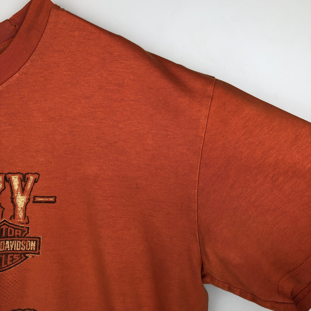 Harley-Davidson Motorcycle Bike T-shirt, Men's XL size cotton orange type Vintage Second Hand