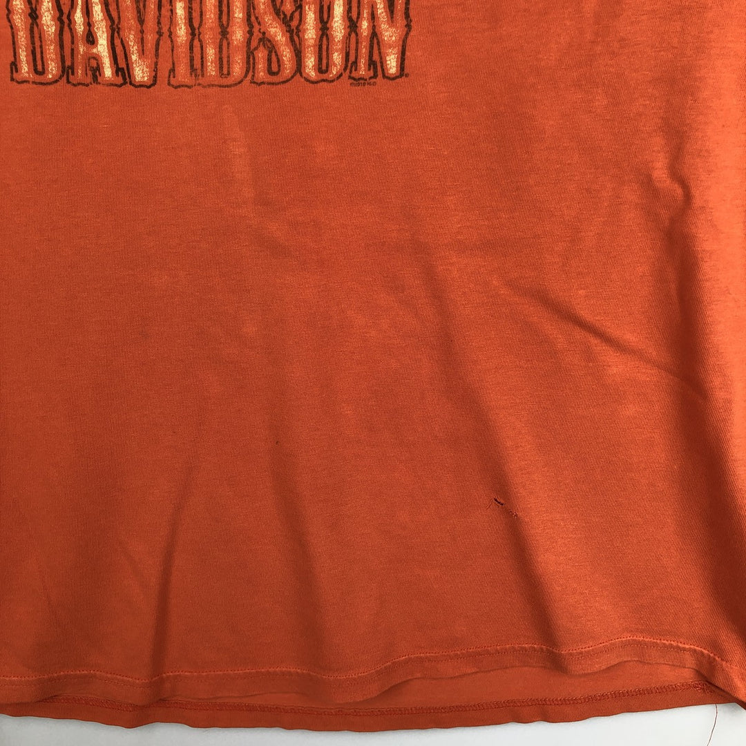 Harley-Davidson Motorcycle Bike T-shirt, Men's XL size cotton orange type Vintage Second Hand