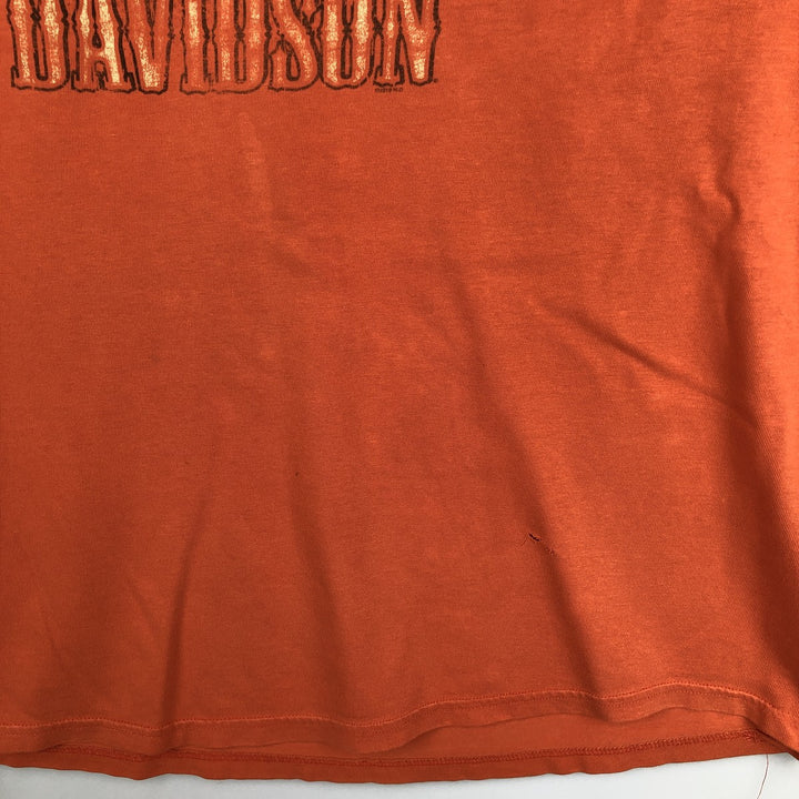 Harley-Davidson Motorcycle Bike T-shirt, Men's XL size cotton orange type Vintage Second Hand