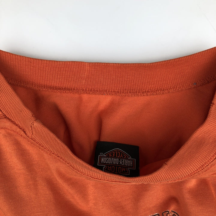Harley-Davidson Motorcycle Bike T-shirt, Men's XL size cotton orange type Vintage Second Hand
