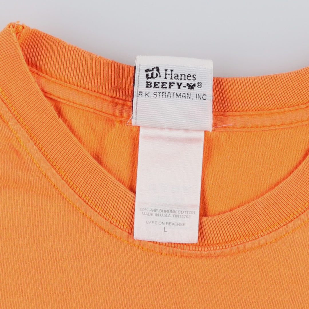 00'S Harley-Davidson Motorcycle Bike T-shirt Made in USA Men's L size cotton orange type Vintage Second Hand