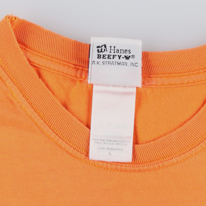 00'S Harley-Davidson Motorcycle Bike T-shirt Made in USA Men's L size cotton orange type Vintage Second Hand