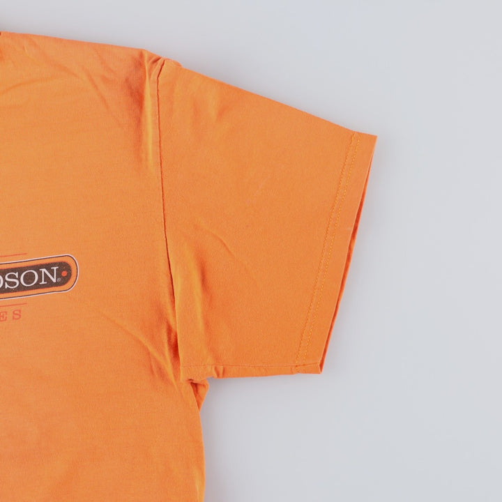 00'S Harley-Davidson Motorcycle Bike T-shirt Made in USA Men's L size cotton orange type Vintage Second Hand
