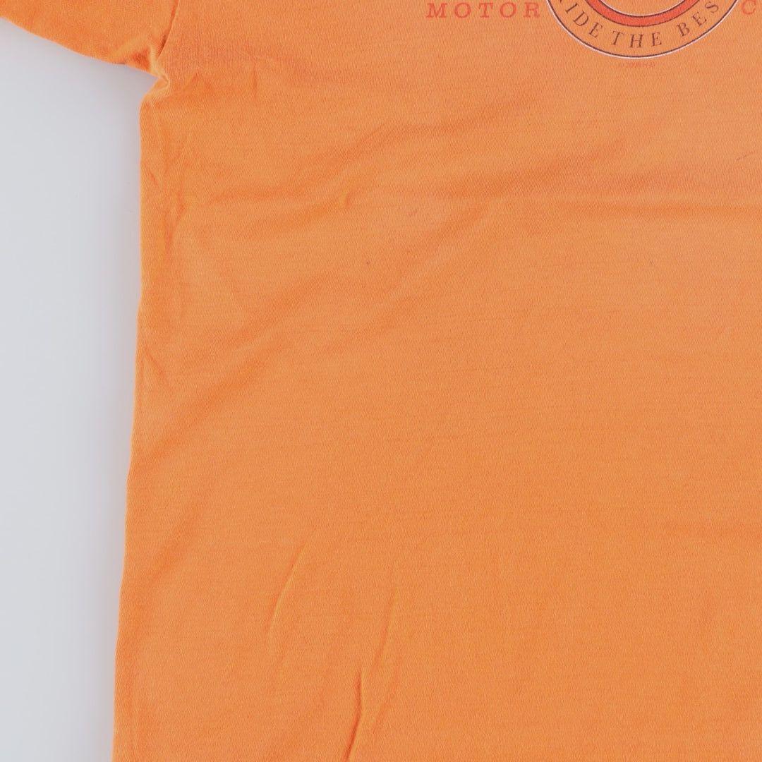 00'S Harley-Davidson Motorcycle Bike T-shirt Made in USA Men's L size cotton orange type Vintage Second Hand