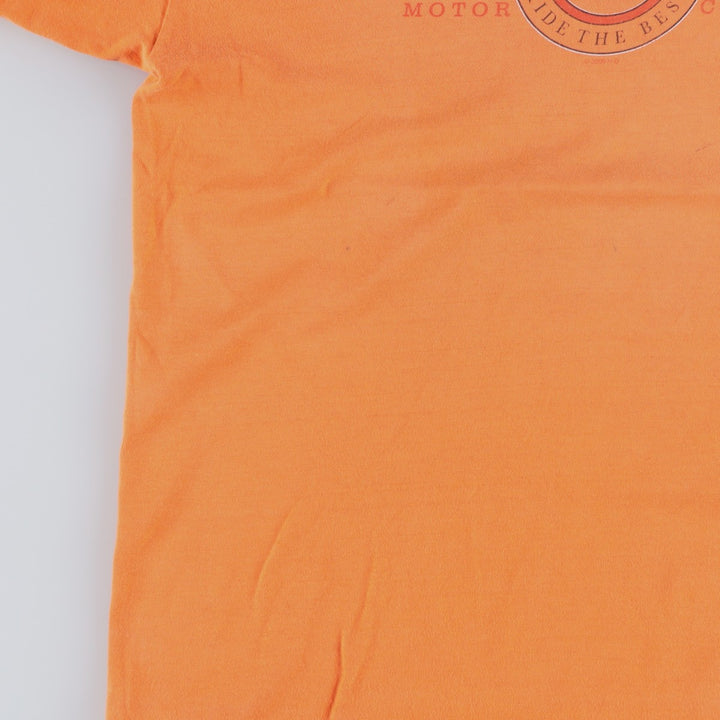 00'S Harley-Davidson Motorcycle Bike T-shirt Made in USA Men's L size cotton orange type Vintage Second Hand