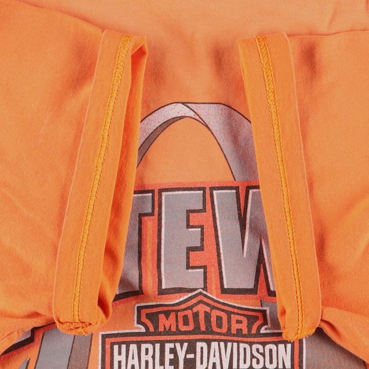 00'S Harley-Davidson Motorcycle Bike T-shirt Made in USA Men's L size cotton orange type Vintage Second Hand