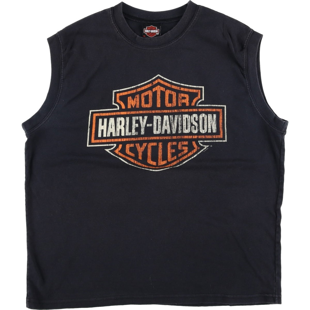00'S Harley-Davidson Sleeveless Motorcycle Bike T-shirt Men's XL cotton black type Vintage Second Hand