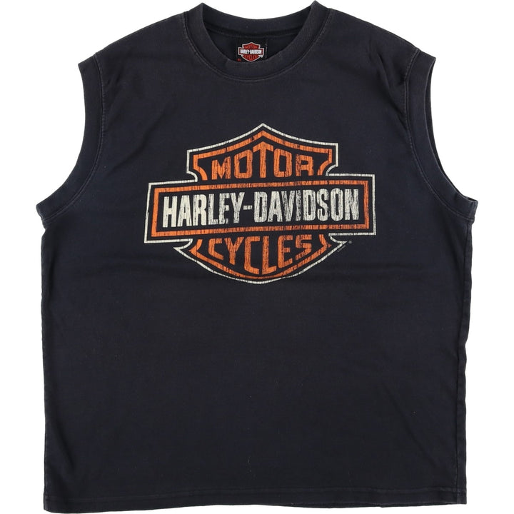 00'S Harley-Davidson Sleeveless Motorcycle Bike T-shirt Men's XL cotton black type Vintage Second Hand