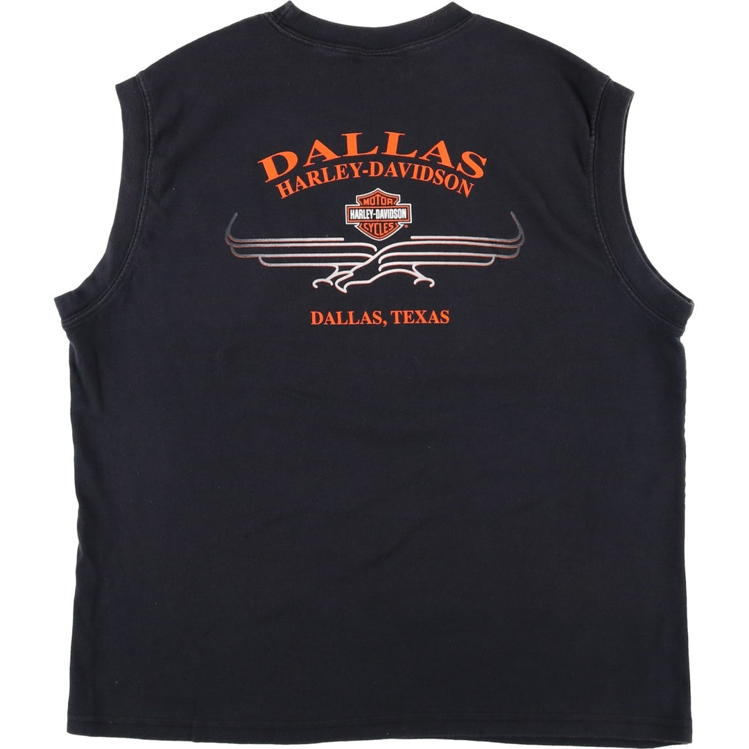 00'S Harley-Davidson Sleeveless Motorcycle Bike T-shirt Men's XL cotton black type Vintage Second Hand