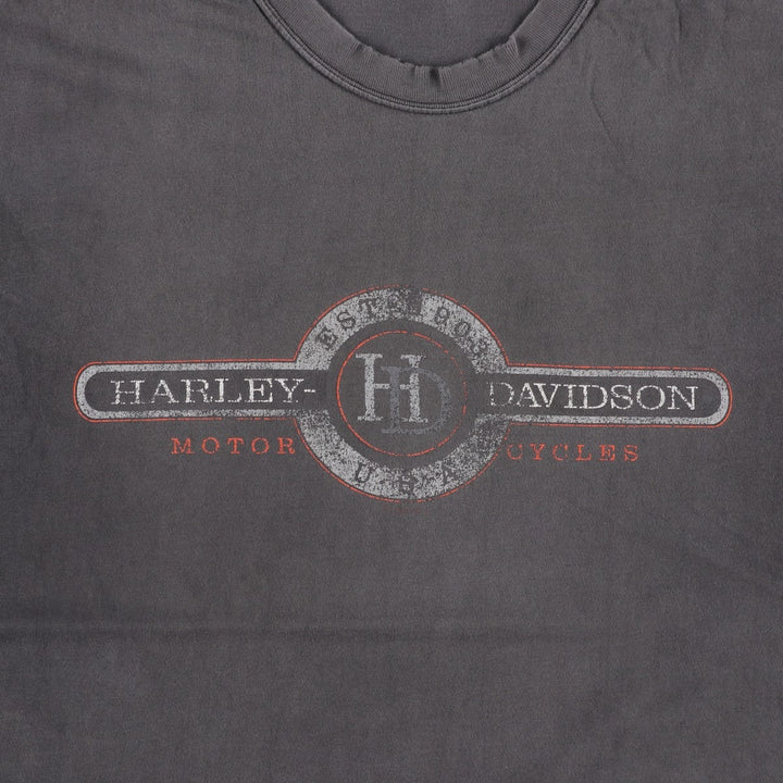 Harley-Davidson Cut-Off Motorcycle Bike T-Shirt, Men's Size L (approx.) unclear Charcoal Vintage Second Hand