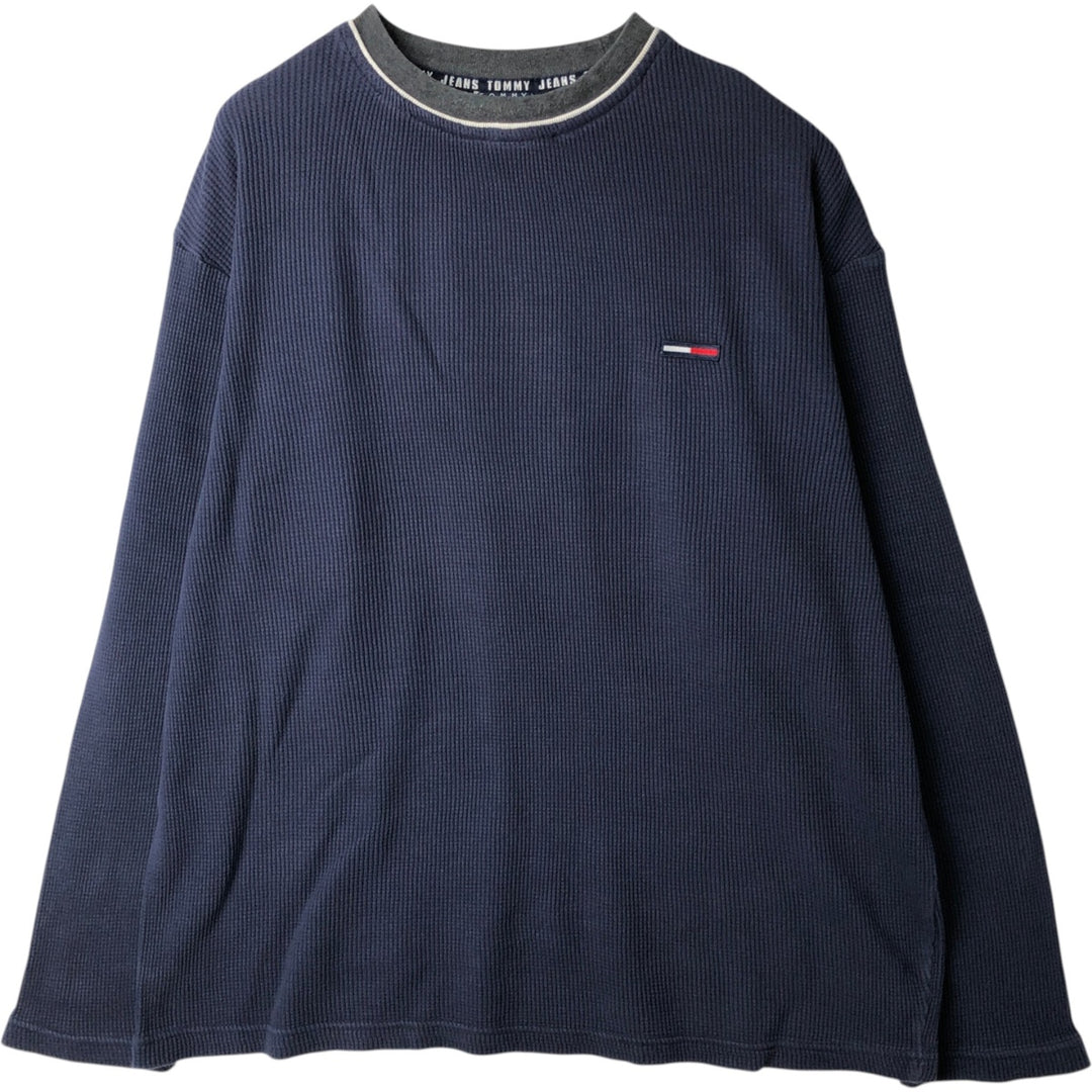 Tommy Hilfiger JEANS Thermal Long T-Shirt, Men's Size L (approx.) cotton navy blue type Vintage Second Hand