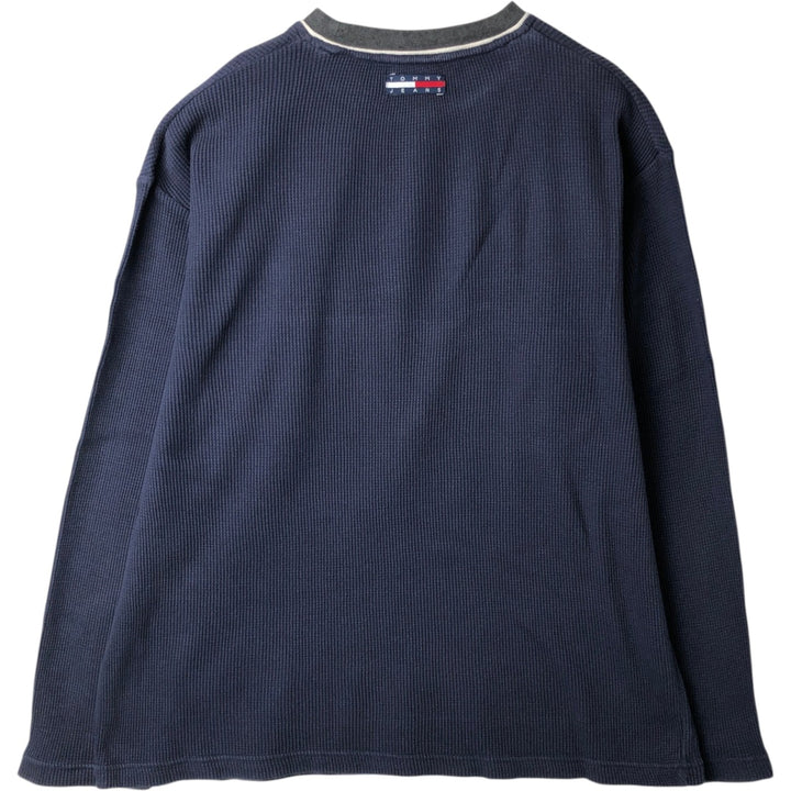 Tommy Hilfiger JEANS Thermal Long T-Shirt, Men's Size L (approx.) cotton navy blue type Vintage Second Hand
