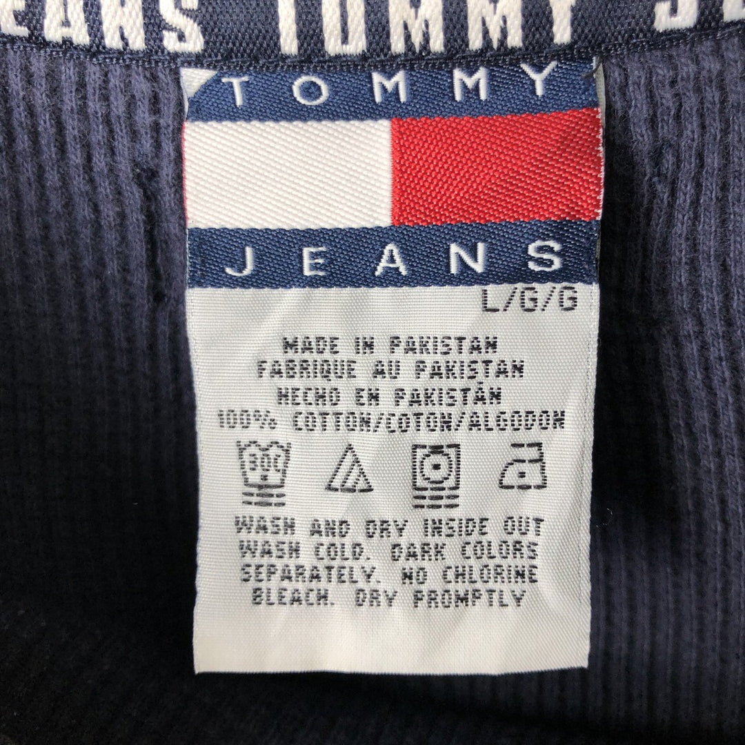 Tommy Hilfiger JEANS Thermal Long T-Shirt, Men's Size L (approx.) cotton navy blue type Vintage Second Hand