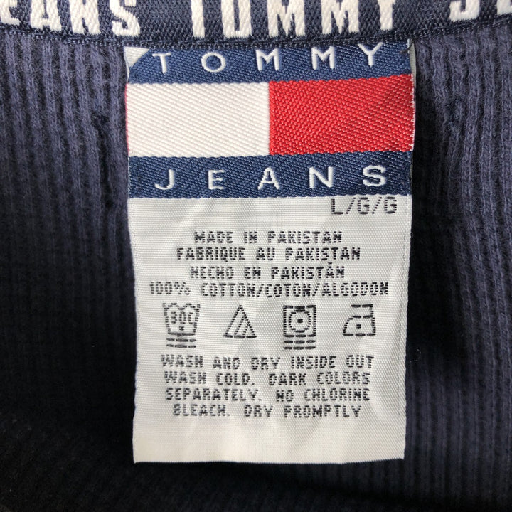 Tommy Hilfiger JEANS Thermal Long T-Shirt, Men's Size L (approx.) cotton navy blue type Vintage Second Hand