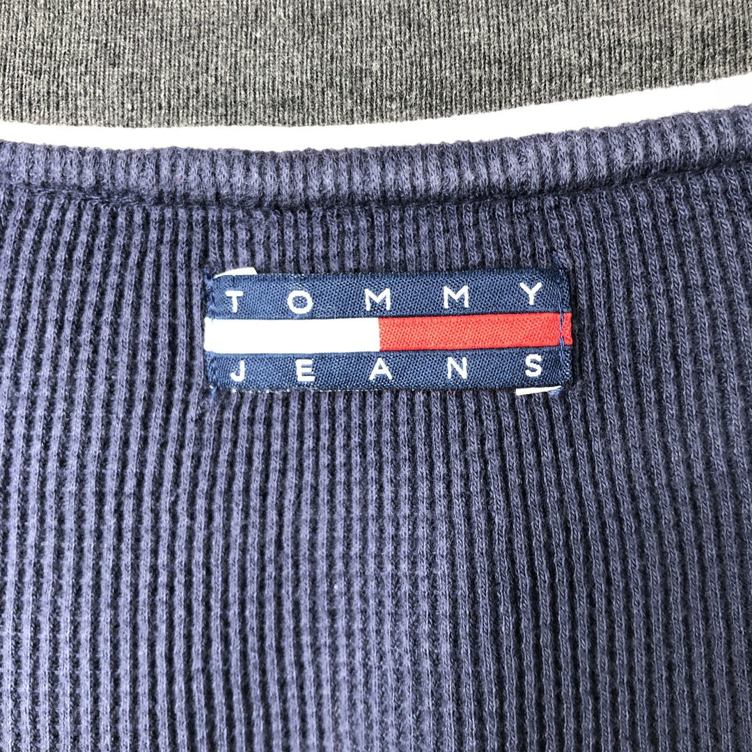 Tommy Hilfiger JEANS Thermal Long T-Shirt, Men's Size L (approx.) cotton navy blue type Vintage Second Hand