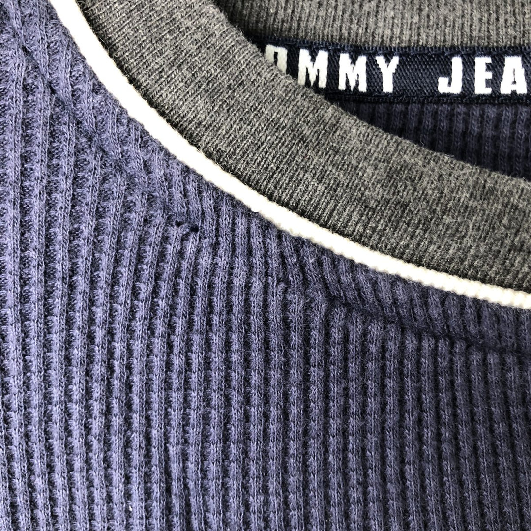 Tommy Hilfiger JEANS Thermal Long T-Shirt, Men's Size L (approx.) cotton navy blue type Vintage Second Hand