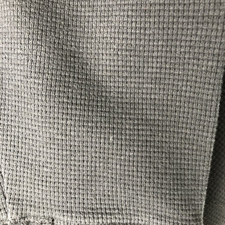 Eddie Bauer Animal Pattern Bear Pattern Thermal Long-Sleeve T-Shirt, Waffle Knit, Men's Size L (approx.) cotton black type Vintage Second Hand