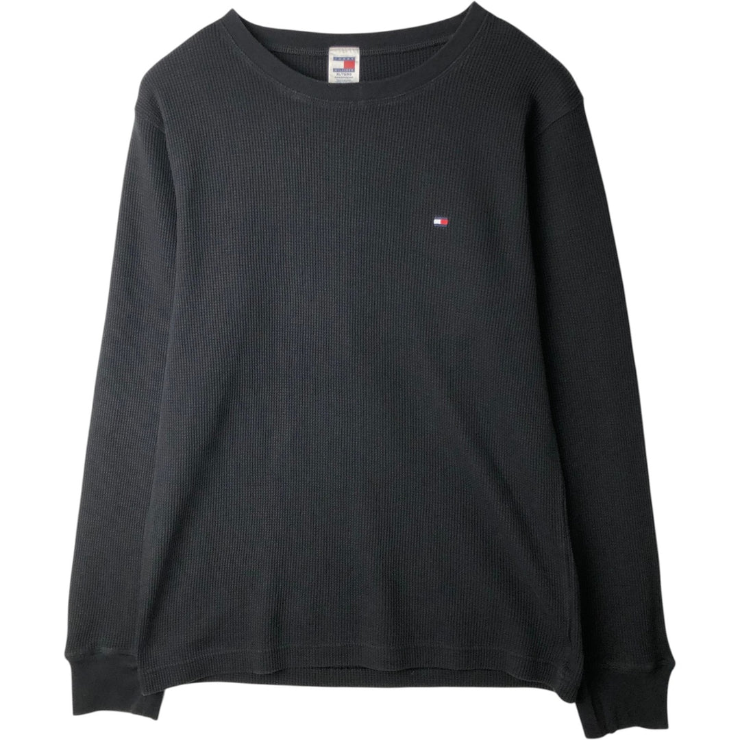 Tommy Hilfiger Thermal Long-Sleeve T-Shirt, Men's Size XL (approx.) cotton black type Vintage Second Hand