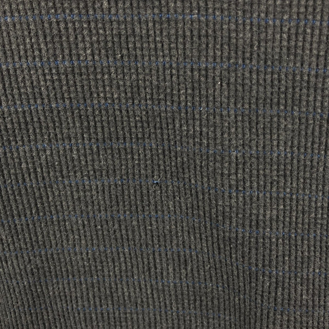 Tommy Hilfiger Border Pattern Thermal Long-Sleeve T-Shirt (Waffle Knit) - Men's XL (approx.) cotton gray type Vintage Second Hand