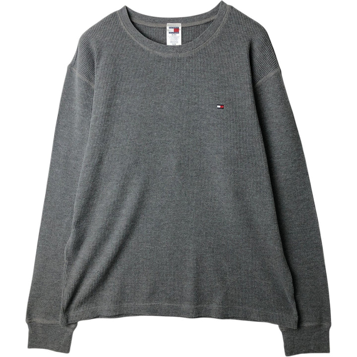 Tommy Hilfiger Thermal Long-Sleeve T-Shirt, Men's Size XL (approx.) cotton gray type Vintage Second Hand