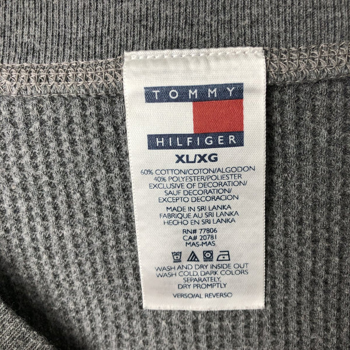Tommy Hilfiger Thermal Long-Sleeve T-Shirt, Men's Size XL (approx.) cotton gray type Vintage Second Hand