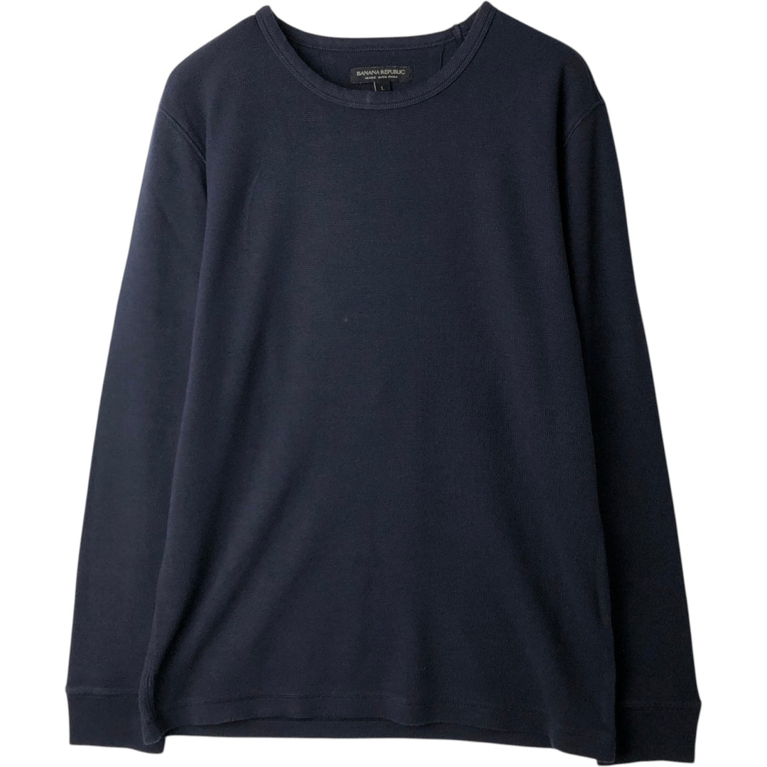 Banana Republic Thermal Long T-Shirt, Men's Size L Pima Cotton navy blue type Vintage Second Hand