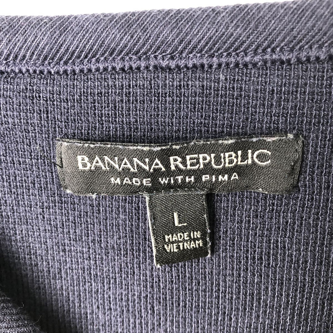 Banana Republic Thermal Long T-Shirt, Men's Size L Pima Cotton navy blue type Vintage Second Hand