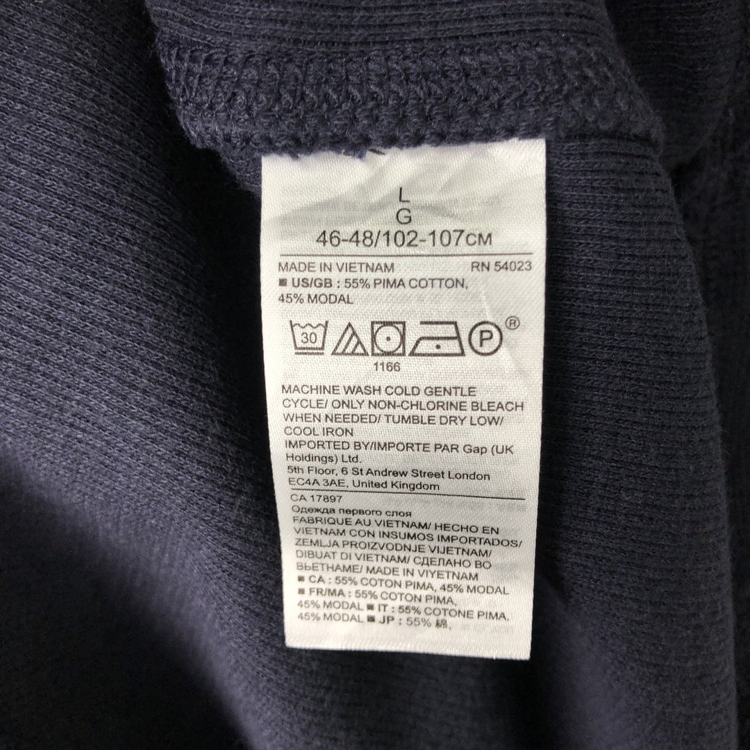 Banana Republic Thermal Long T-Shirt, Men's Size L Pima Cotton navy blue type Vintage Second Hand