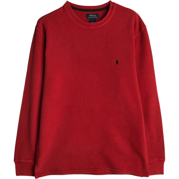 Ralph Lauren POLO RALPH LAUREN Thermal Long T-shirt Waffle Men's XL cotton red type Vintage Second Hand