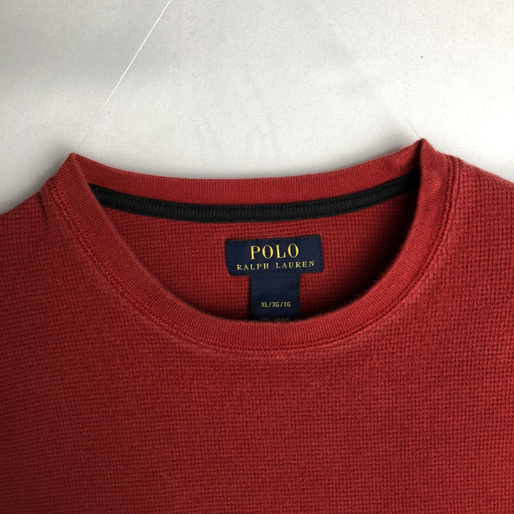 Ralph Lauren POLO RALPH LAUREN Thermal Long T-shirt Waffle Men's XL cotton red type Vintage Second Hand